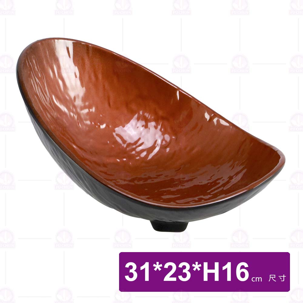 九谷B13石紋斜邊碗-31x23xH16cm