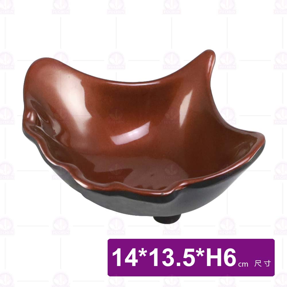 九谷D1銀杏造形砵-14x13.5xH6cm