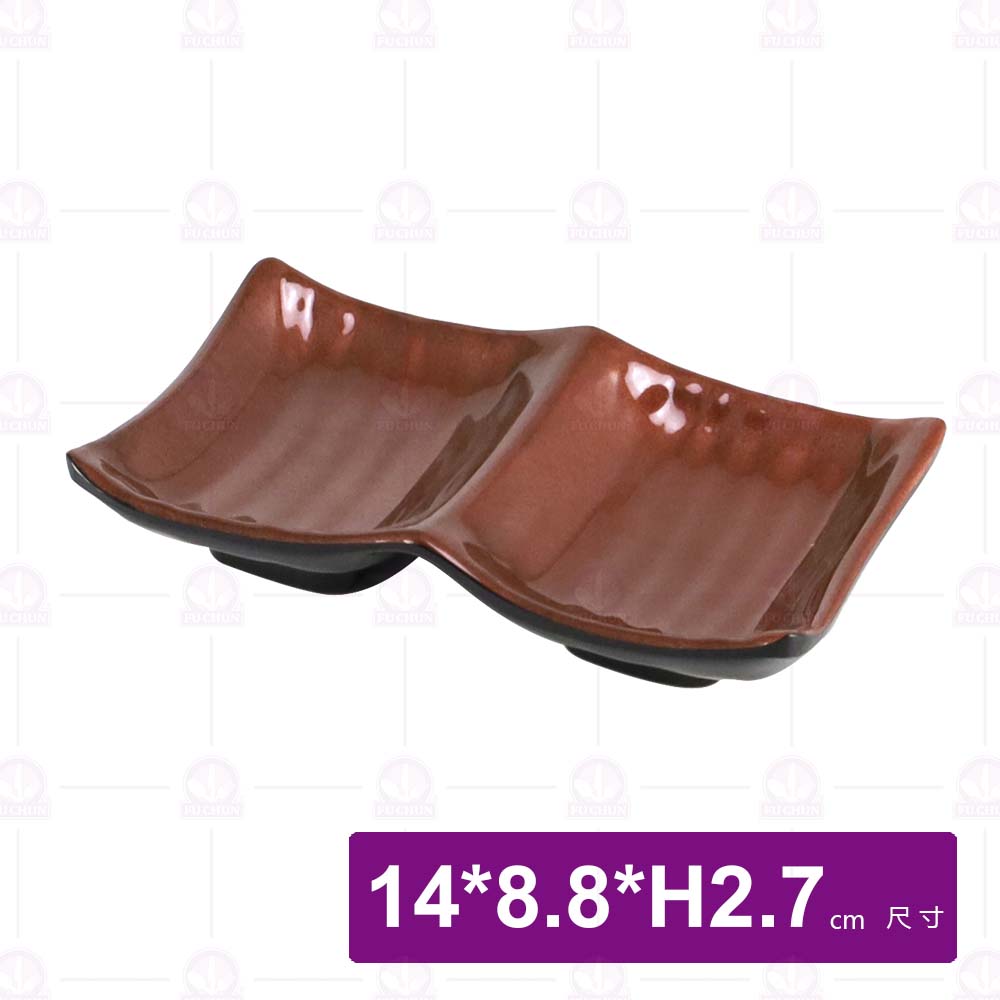 九谷F1二格陶紋豆油池-14x8.8xH2.7cm