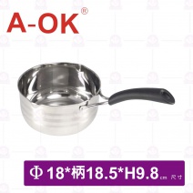 【A-OK】 304不鏽鋼三層雪平鍋 18cm