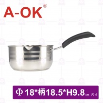 【A-OK】 304不鏽鋼三層雪平鍋 18cm