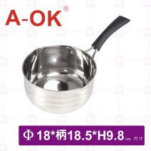 【A-OK】 304不鏽鋼三層雪平鍋 18cm