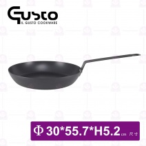 Gusto藍鋼系列-單柄平底煎鍋-30cm 免開鍋