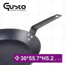 Gusto藍鋼系列-單柄平底煎鍋-30cm 免開鍋