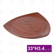 九谷3206三角紋盤-33xH3.4cm