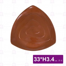 九谷3206三角紋盤-33xH3.4cm