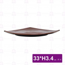九谷3206三角紋盤-33xH3.4cm