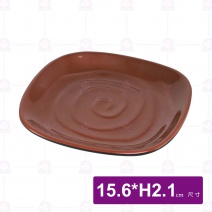 九谷3209方形紋盤-15.6xH2.1cm