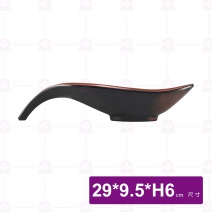 九谷9017彎把尖葉盤-29x9.5xH6cm