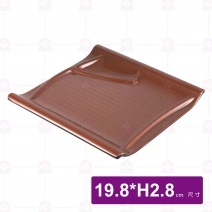 九谷A13雙格條紋四方盤-19.8xH2.8cm
