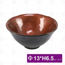九谷B1陶紋波邊碗-13xH6.5cm