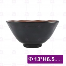 九谷B1陶紋波邊碗-13xH6.5cm