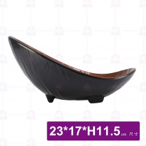 九谷B12石紋斜邊碗-23x17xH11.5cm