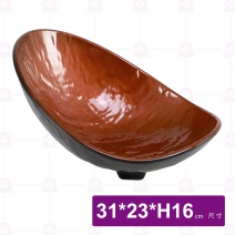 九谷B13石紋斜邊碗-31x23xH16cm