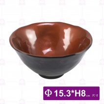 九谷B2陶紋波邊碗-Φ15.3xH8cm