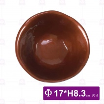 九谷B3陶紋波邊碗-Φ17xH8.3cm
