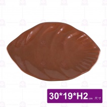 九谷D7葉形條紋盤-30x19xH2cm