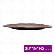 九谷D7葉形條紋盤-30x19xH2cm