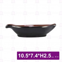 九谷F5小葉碟-10.5x7.4xH2.5cm