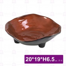 九谷F7三腳陶紋造形砵-20x19xH6.5cm