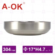 【A-OK】304韓式雙層碟-Φ17cm