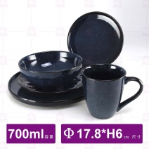 7吋藍眼淚水波碗-Φ17.8cm