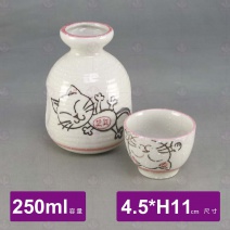 【日本】4吋紅貓清酒壺-4.5xH11cm