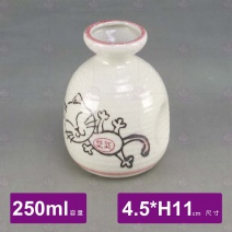 【日本】4吋紅貓清酒壺-4.5xH11cm