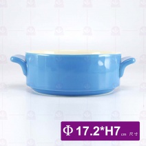 雙耳陶鍋(藍)