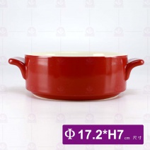 雙耳陶鍋(紅)