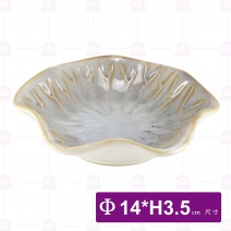 日式樸石陶瓷5.5吋荷口缽-復古白