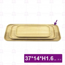M421-37橡膠木盤(長條圓角)-37x14xH1.6cm