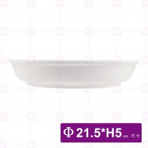 【LihTay】096水盤(白)-Φ21.5xH5cm