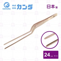 【神田】083294不鏽鋼擺盤曲線長鑷子(金色)-24cm