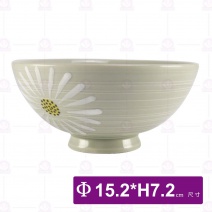三島花6吋羅紋碗-Φ15.2xH7.2cm