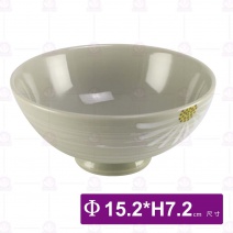 三島花6吋羅紋碗-Φ15.2xH7.2cm