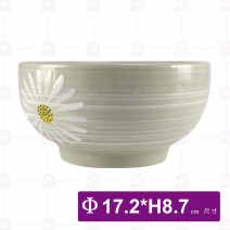 三島花6.75吋釜上井-Φ17.2xH8.7cm