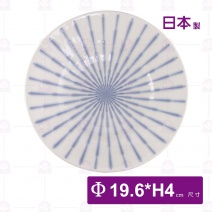 【日本】焦點十草7.5吋淺盤-Φ19.6xH4cm