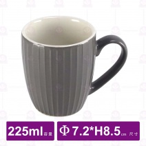 條紋小咖啡杯(灰)-225ml