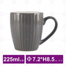 條紋小咖啡杯(灰)-225ml