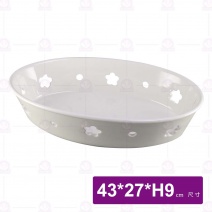 18吋橢圓蒸魚盤下座(不含酒精杯)-43x27xH9cm