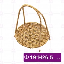 【菊川本味】圓形仿藤提籃-單層(淺)-Φ19xH26.5cm