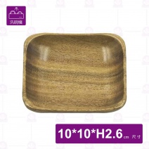 【菊川本味】櫻桃木碟(淺凹邊正方)-10x10xH2.6cm