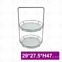雙層午茶架-黑金 CF-3903-BKS