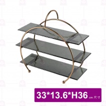 拱型三層午茶架-香檳金 CF-0336-CG