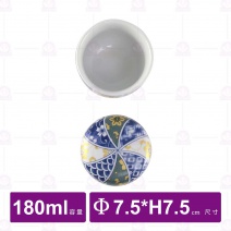 日風茶碗蒸(附蓋)(青白)-Φ7.5xH7.5cm