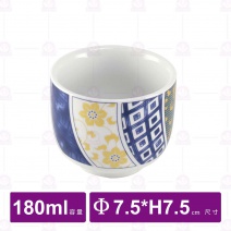 日風茶碗蒸(附蓋)(青白)-Φ7.5xH7.5cm