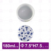 日風茶碗蒸(附蓋)(春色碧藤)-Φ7.5xH7.5cm