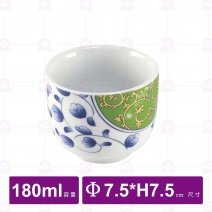 日風茶碗蒸(附蓋)(春色碧藤)-Φ7.5xH7.5cm