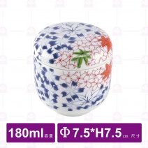 日風茶碗蒸(附蓋)(春櫻秋楓)-Φ7.5xH7.5cm